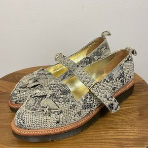 Rare Dr. Martens Abril Snake Mary Jane Kiltie Loafers